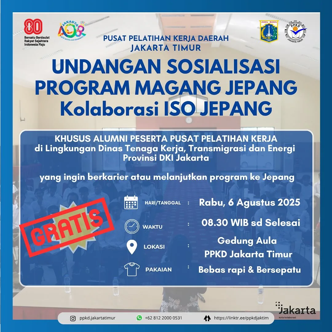 UNDANGAN SOSIALISASI PROGRAM MAGANG JEPANG – PPKD PROVINSI PAPUA SELATAN